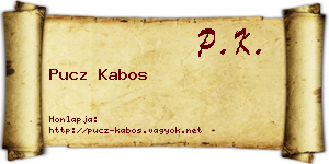 Pucz Kabos névjegykártya
